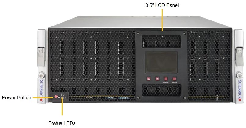 SuperStorage Top-Loading 45- or 60-Bay Storage Server (Front View)