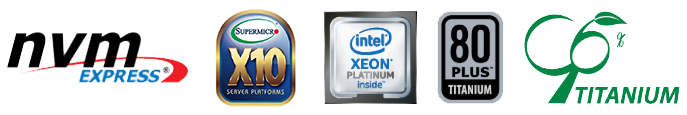 NVM Express, X10, Intel Xeon Platinum, 80 Plus Titanium, 96 Titanium
