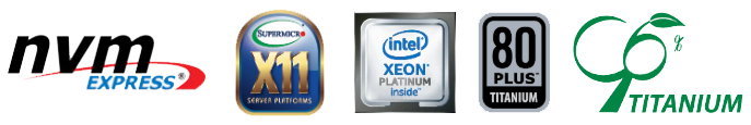 NVM Express, X11, Intel Xeon Platinum, 80 Plus Titanium, 96 Titanium
